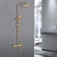 Душевая система Vincea Desire VSFS-1D0TBG 250 мм, с термостатом, золотой матовый