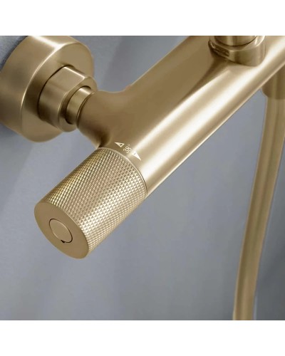 Душевая система Vincea Desire VSFS-1D0TBG 250 мм, с термостатом, золотой матовый