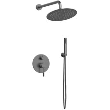 Душевой комплект Vincea Desire VSFW-1D1GM 255 мм, со смесителем, вороненая сталь