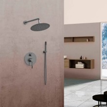 Душевой комплект Vincea Desire VSFW-1D1GM 255 мм, со смесителем, вороненая сталь