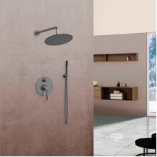 Душевой комплект Vincea Desire VSFW-1D1GM 255 мм, со смесителем, вороненая сталь