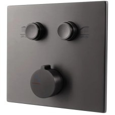 Душевой комплект Vincea VSFW-421I3GM 300 мм, со смесителем, вороненая сталь