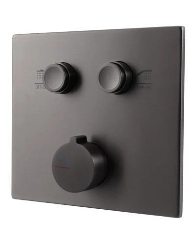 Душевой комплект Vincea VSFW-421I3GM 300 мм, со смесителем, вороненая сталь