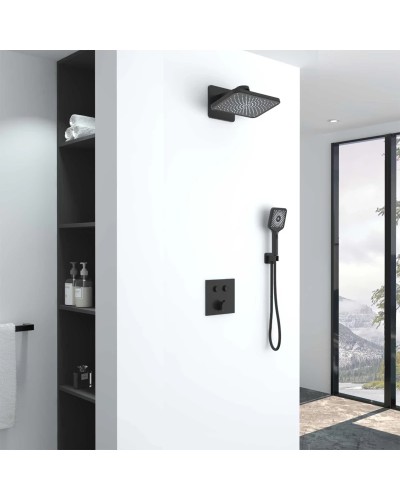 Душевой комплект Vincea VSFW-421I4MB 320x200 мм, со смесителем, черный матовый