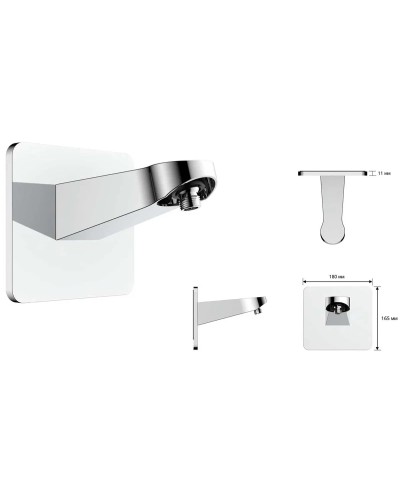 Душевой комплект Vincea VSFW-421I4MB 320x200 мм, со смесителем, черный матовый