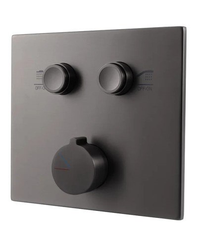 Душевой комплект Vincea VSFW-421I4GM 320x200 мм, со смесителем, вороненая сталь