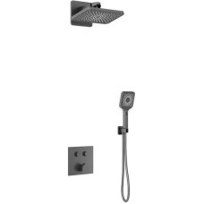 Душевой комплект Vincea VSFW-421I4GM 320x200 мм, со смесителем, вороненая сталь