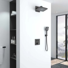 Душевой комплект Vincea VSFW-421I4GM 320x200 мм, со смесителем, вороненая сталь