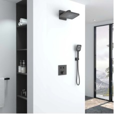 Душевой комплект Vincea VSFW-421I4GM 320x200 мм, со смесителем, вороненая сталь