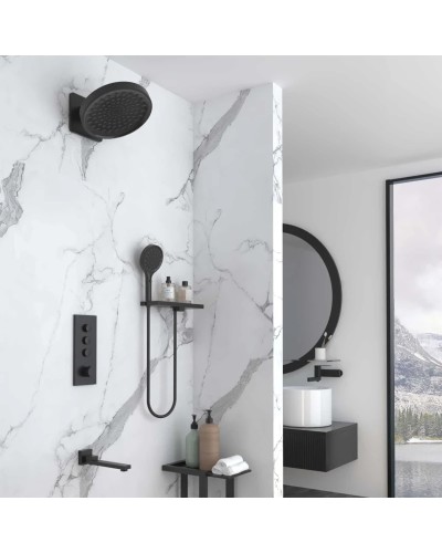 Душевой комплект Vincea VSFW-433TI3RMB 300 мм, с термостатом, черный матовый