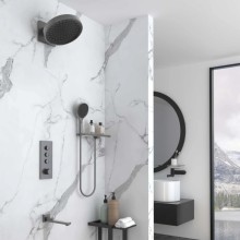 Душевой комплект Vincea VSFW-433TI3RGM 300 мм, с термостатом, вороненая сталь