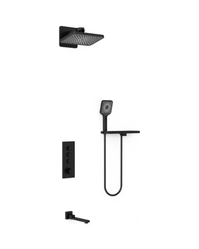Душевой комплект Vincea VSFW-433TI4RMB 320x200 мм, с термостатом, черный матовый