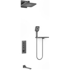 Душевой комплект Vincea VSFW-433TI4RGM 320x200 мм, со смесителем, вороненая сталь