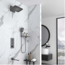 Душевой комплект Vincea VSFW-433TI4RGM 320x200 мм, со смесителем, вороненая сталь