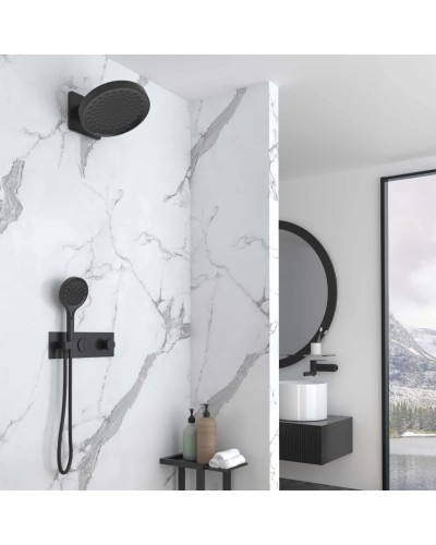 Душевой комплект Vincea VSFW-422TI3MB 300 мм, с термостатом, черный матовый