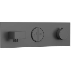 Душевой комплект Vincea VSFW-422TI3GM 300 мм, с термостатом, вороненая сталь