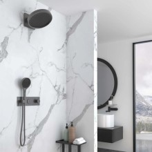 Душевой комплект Vincea VSFW-422TI3GM 300 мм, с термостатом, вороненая сталь