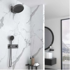 Душевой комплект Vincea VSFW-422TI3GM 300 мм, с термостатом, вороненая сталь