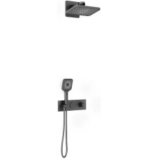 Душевой комплект Vincea VSFW-422TI4GM 320x200 мм, со смесителем, вороненая сталь