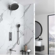 Душевой комплект Vincea VSFW-433TI3GM 300 мм, с термостатом, вороненая сталь