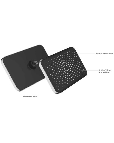 Душевой комплект Vincea VSFW-433TI4MB 320x200 мм, с термостатом, черный матовый