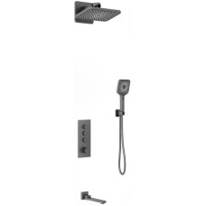 Душевой комплект Vincea VSFW-433TI4GM 320x200 мм, со смесителем, вороненая сталь