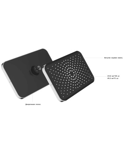 Душевой комплект Vincea VSFW-321MT1MB 315x210 мм, с термостатом, черный матовый