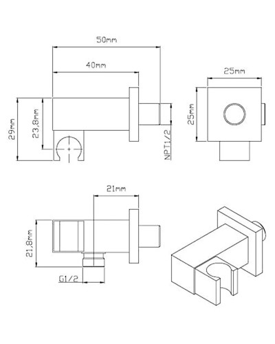 Душевой комплект Vincea VSFW-321MT1MB 315x210 мм, с термостатом, черный матовый