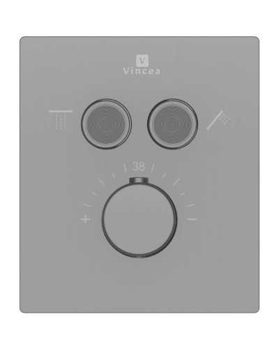 Душевой комплект Vincea VSFW-321MT1GM 315x210 мм, с термостатом, вороненая сталь