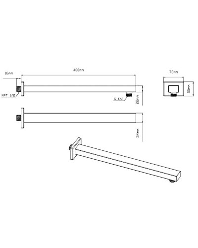 Душевой комплект Vincea VSFW-321MT1GM 315x210 мм, с термостатом, вороненая сталь