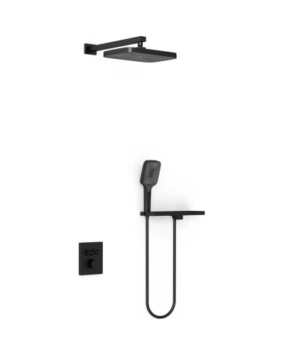 Душевой комплект Vincea VSFW-321MT1RMB 315x210 мм, с термостатом, черный матовый