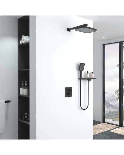 Душевой комплект Vincea VSFW-321MT1RMB 315x210 мм, с термостатом, черный матовый