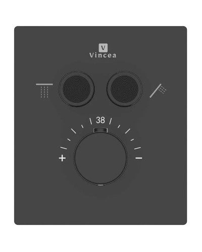 Душевой комплект Vincea VSFW-321MT1RMB 315x210 мм, с термостатом, черный матовый