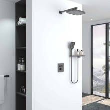 Душевой комплект Vincea VSFW-321MT1RGM 315x210 мм, с термостатом, вороненая сталь