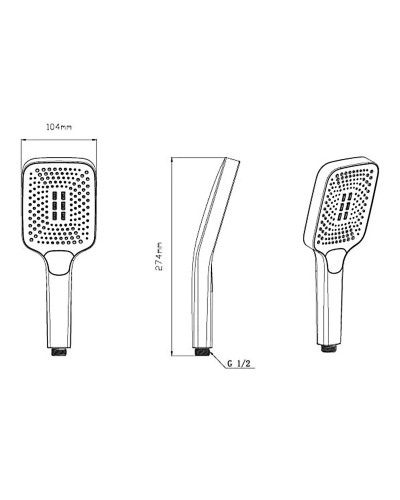 Душевой комплект Vincea VSFW-422T1BG 315x210 мм, с термостатом, золотой матовый
