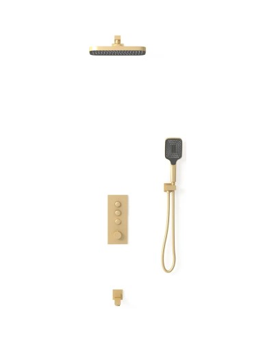 Душевой комплект Vincea VSFW-433T1BG 315x210 мм, с термостатом, золотой матовый