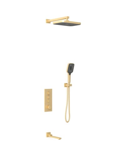 Душевой комплект Vincea VSFW-433T1BG 315x210 мм, с термостатом, золотой матовый