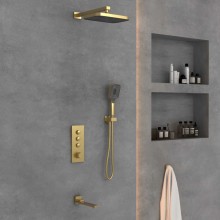 Душевой комплект Vincea VSFW-433T1BG 315x210 мм, с термостатом, золотой матовый