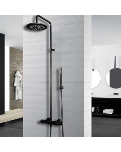 Душевая система Paffoni Birillo Fix ZCOL684LIQNO Черная матовая