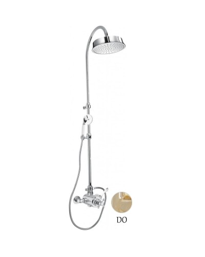 Душевая колонна с термостатическим смесителем золото 24 карат, ручка белая Cezares Margot MARGOT-CD-T-03/24-Bi