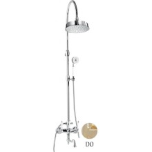 Душевая колонна с поворотным изливом золото 24 карат, ручки белые Cezares Margot MARGOT-CVDF-03/24-Bi