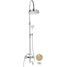 Душевая колонна с поворотным изливом золото 24 карат, ручки белые Cezares Margot MARGOT-CVDF-03/24-Bi