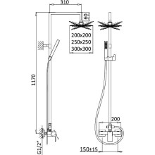 Душевая система Cezares Porta-CD-NOP Черная матовая
