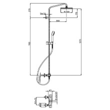 Душевая система с термостатом 200 мм Bossini Zoe L02253.030