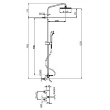 Душевая система 200 мм Bossini Zoe L02108.030