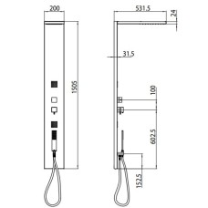 Душевая панель с термостатом Bossini Manhattan L00897.030