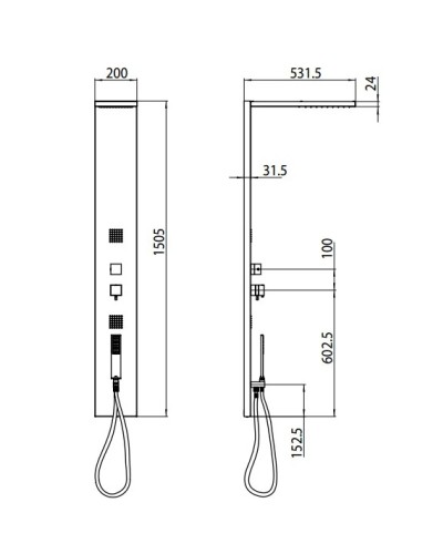Душевая панель с термостатом Bossini Manhattan L00897.030