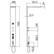 Душевая панель со смесителем Bossini Manhattan L00891.030