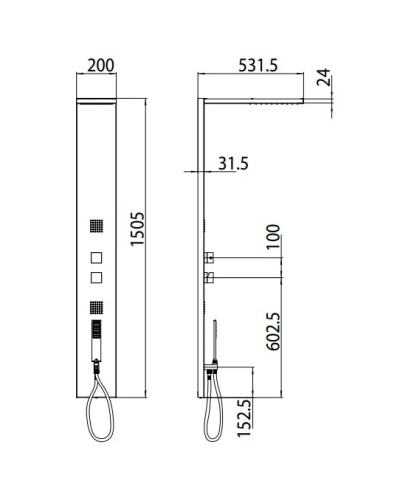 Душевая панель со смесителем Bossini Manhattan L00891.030