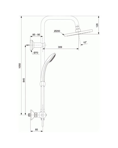 Душевая система Ideal Standard IdealRain SOFT ECO A6037AA
